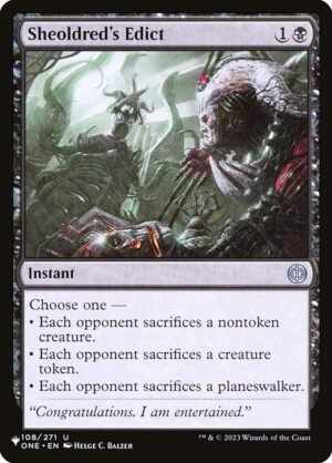 Sheoldred's Edict<br /><span class="collector-number">Collector No. ONE-108</span>