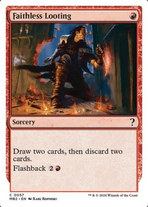 Faithless Looting (White Border)<br /><span class="collector-number">Collector No. 57</span>
