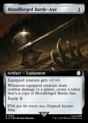 Bloodforged Battle-Axe - Foil<br /><span class="collector-number">Collector No. 1009</span>