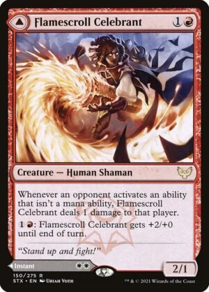 Flamescroll Celebrant // Revel in Silence<br /><span class="collector-number">Collector No. 150</span>