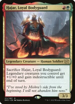 Hajar, Loyal Bodyguard - Foil<br /><span class="collector-number">Collector No. 211</span>