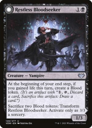 Restless Bloodseeker // Bloodsoaked Reveler<br /><span class="collector-number">Collector No. 128</span>