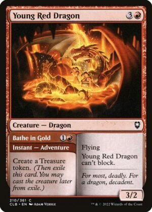 Young Red Dragon // Bathe in Gold<br /><span class="collector-number">Collector No. 210</span>