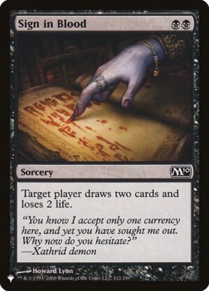 Sign in Blood<br /><span class="collector-number">Collector No. M10-112</span>