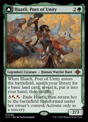 Huatli, Poet of Unity // Roar of the Fifth People<br /><span class="collector-number">Collector No. 189</span>