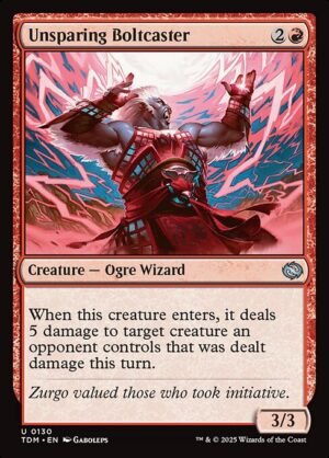 Unsparing Boltcaster - Foil<br /><span class="collector-number">Collector No. 130</span>