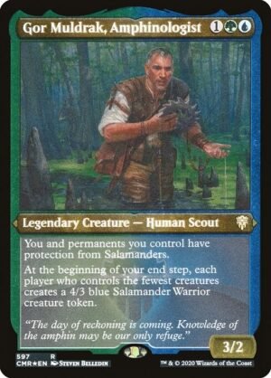 Gor Muldrak, Amphinologist - Etched<br /><span class="collector-number">Collector No. 597</span>