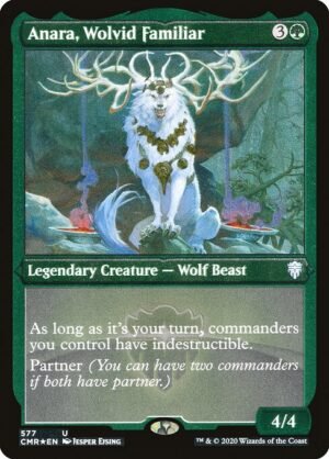 Anara, Wolvid Familiar - Etched<br /><span class="collector-number">Collector No. 577</span>
