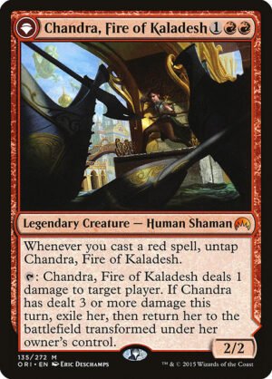 Chandra, Fire of Kaladesh // Chandra, Roaring Flame<br /><span class="collector-number">Collector No. 135</span>