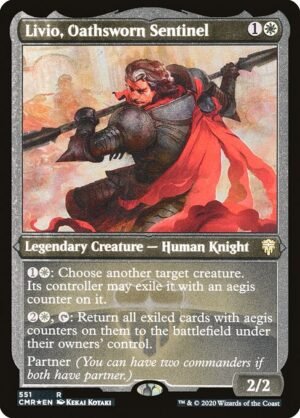 Livio, Oathsworn Sentinel - Etched<br /><span class="collector-number">Collector No. 551</span>