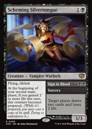Scheming Silvertongue // Sign in Blood - Foil<br /><span class="collector-number">Collector No. 99</span>