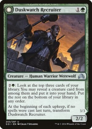 Duskwatch Recruiter // Krallenhorde Howler<br /><span class="collector-number">Collector No. 203</span>