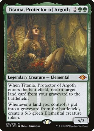Titania, Protector of Argoth - Etched<br /><span class="collector-number">Collector No. 287</span>