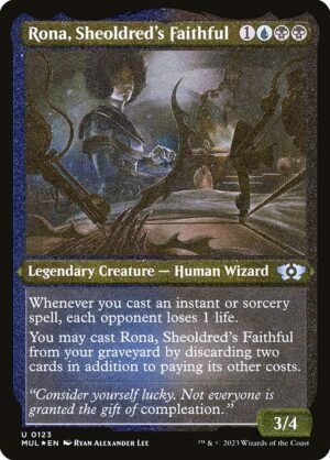 Rona, Sheoldred's Faithful - Etched<br /><span class="collector-number">Collector No. 123</span>