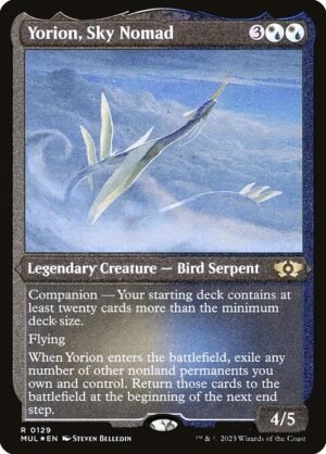 Yorion, Sky Nomad - Etched<br /><span class="collector-number">Collector No. 129</span>