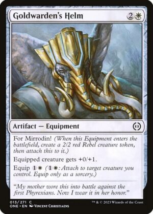 Goldwarden's Helm - Foil<br /><span class="collector-number">Collector No. 13</span>