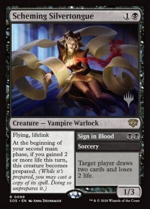 Scheming Silvertongue // Sign in Blood - Foil<br /><span class="collector-number">Collector No. 99p</span>